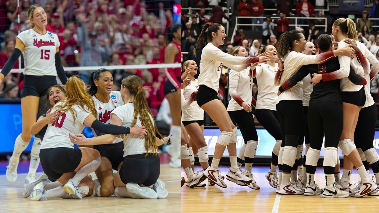 Nebraska Volleyball vs Stanford Cardinals on Sunday (Image via: Both Getty)