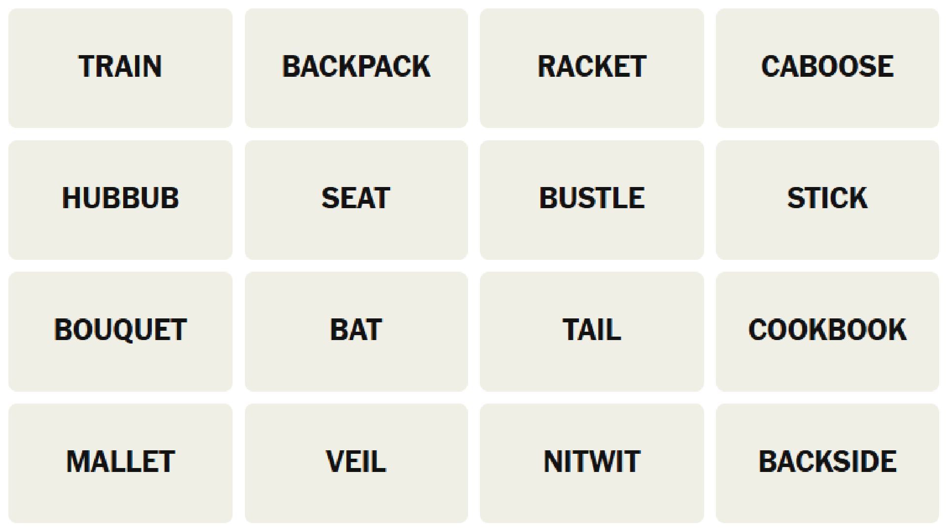 All NYT Connections words for today (Image via The New York Times)