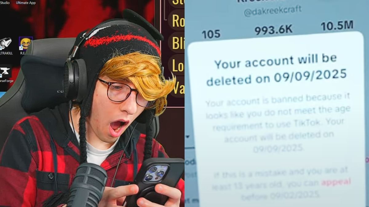 "I'm 28 years old btw": Roblox streamer KreekCraft says his TikTok account "almost got deleted" due to age verification system