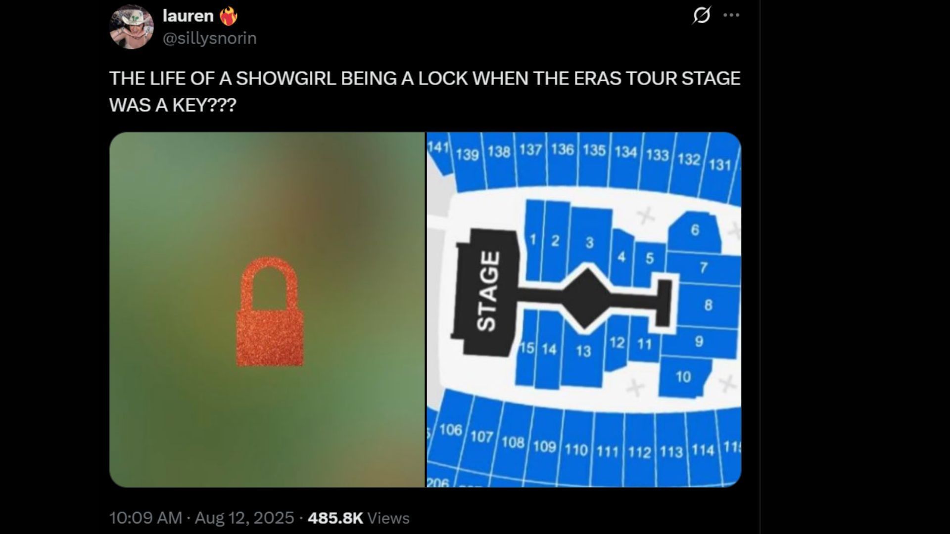 A fan&#039;s theory about Swift&#039;s new album and the Eras Tour (Image via X/@sillysnorin)