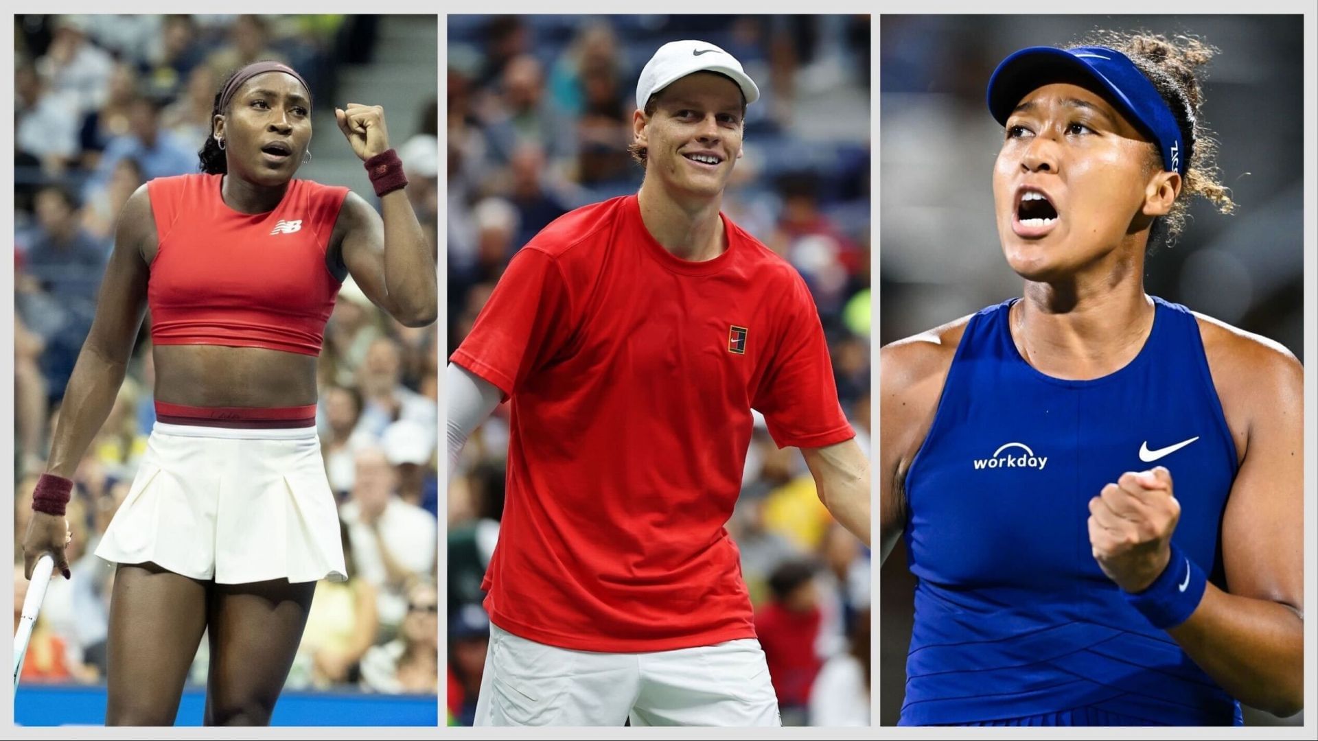 Coco Gauff, Jannik Sinner and Naomi Osaka were among the winners on Day 3 of the US Open 2025. (Photos: Getty)