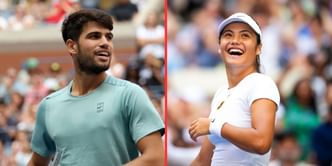 WATCH: Carlos Alcaraz draws huge reaction from Emma Raducanu after wowing her with sensational shot during US Open mixed doubles