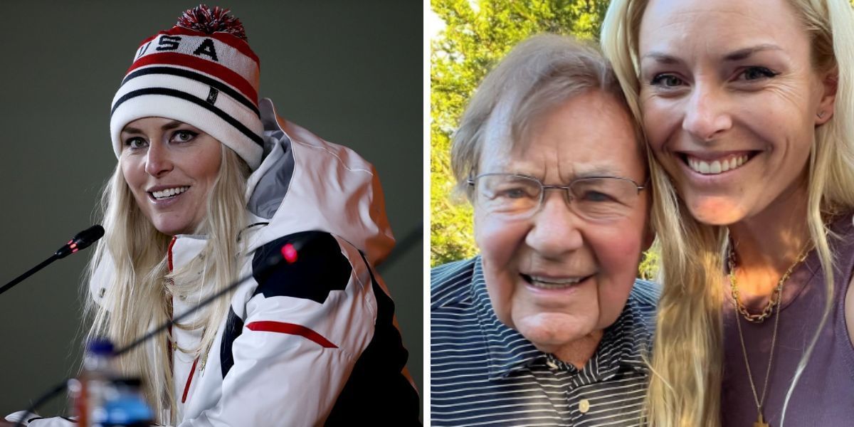 Lindsey Vonn skies to honor her late coach Erich Sailor. (Images by Getty and Instagam@lindseyvonn)