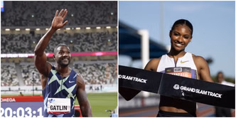 "Showed why she is the queen" - Justin Gatlin praises Masai Russell for her impressive run at USATF Championships