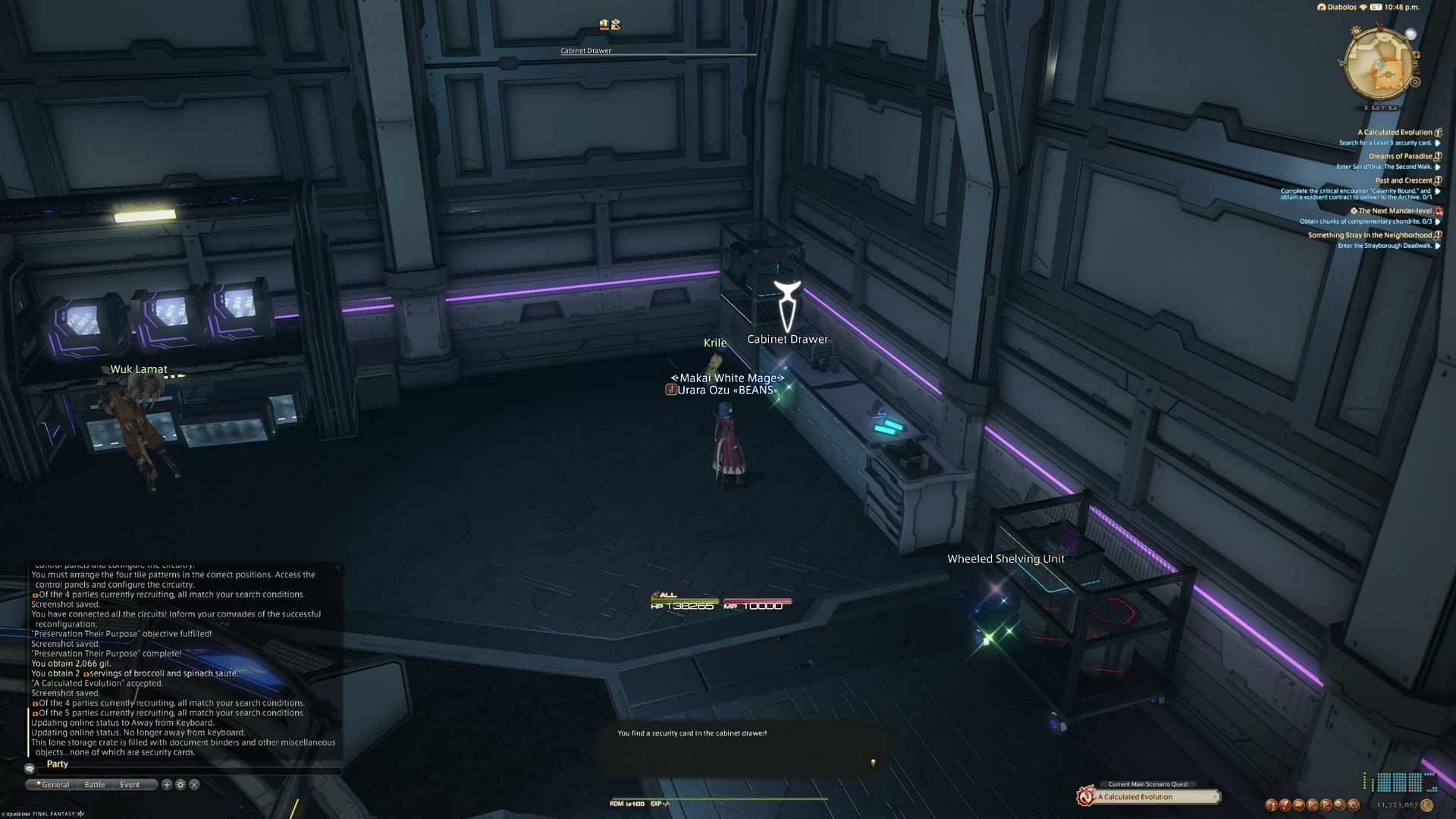 Just interact with all of the sparkly objects to move on (Image via Square Enix)