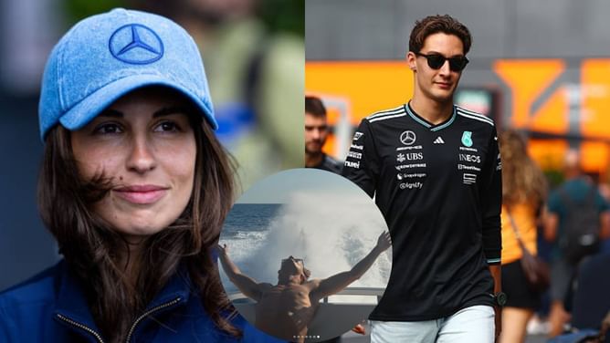 George Russell's girlfriend Carmen Mundt shares a picture of the driver flexing his ripped physique