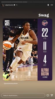 Aliyah Boston's IG story