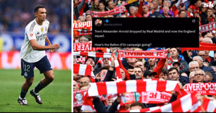 "How's the Ballon d'Or campaign going?" - Liverpool fans mock Trent Alexander-Arnold as he's dropped from England squad