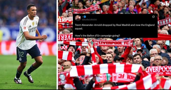 "How's the Ballon d'Or campaign going?" - Liverpool fans mock Trent Alexander-Arnold as he's dropped from England squad