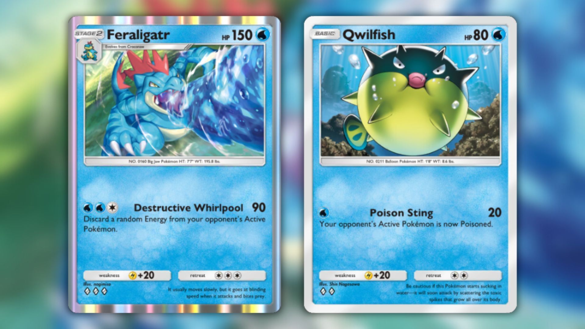 Feraligatr and Qwilfish as seen in the game (Image via The Pokemon Company)
