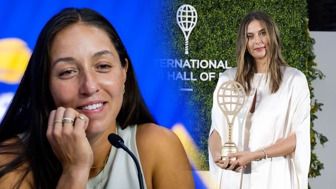 Jessica Pegula reacts to Maria Sharapova rewearing her 'iconic' Audrey Hepburn-inspired dress to receive HOF ring at US Open 19 years later