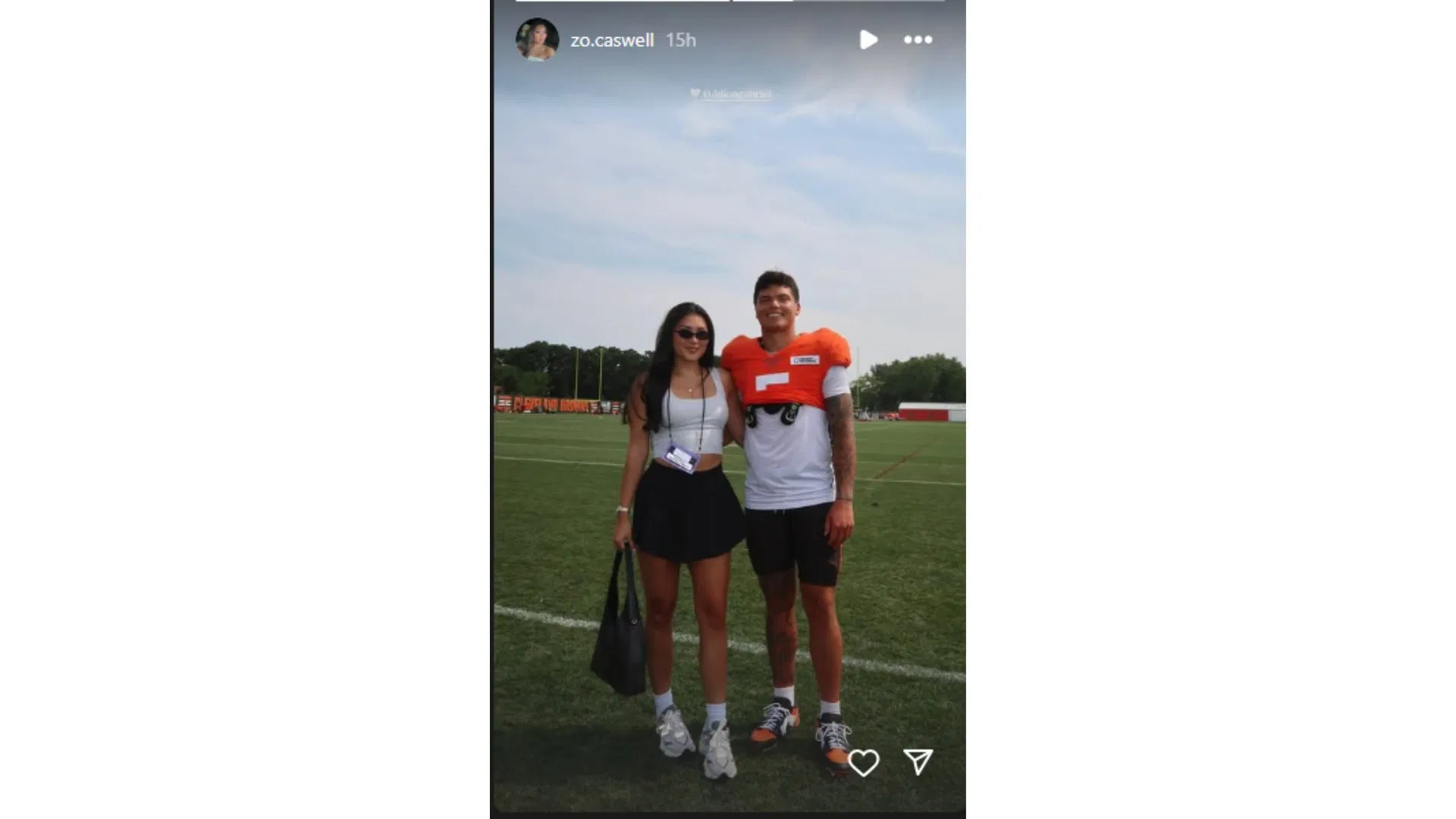 Caswell then shared a photo alongside Gabriel at the practice facility (image credit: instagram/zo.caswell)