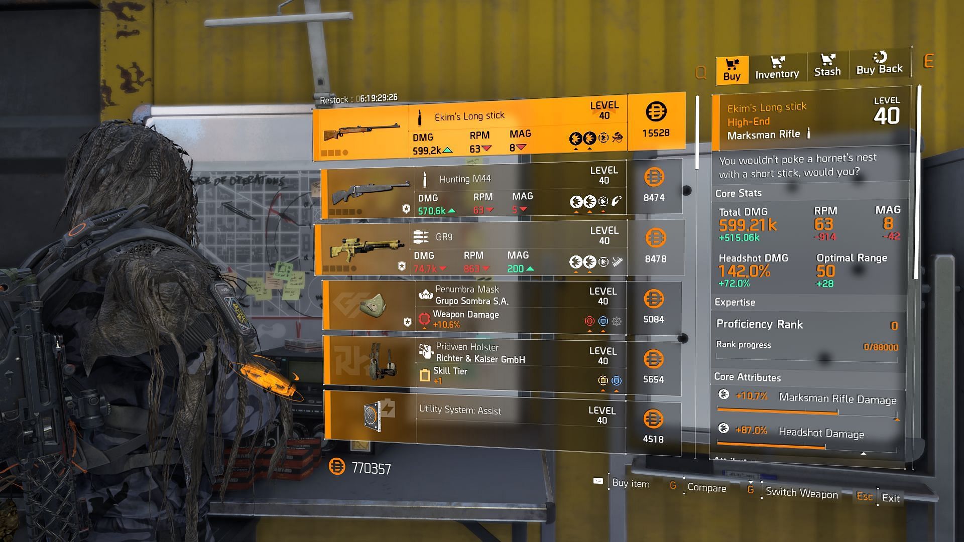 The Division 2 vendor found at the Castle Settlement (Image via Sportskeeda Gaming || Ubisoft)