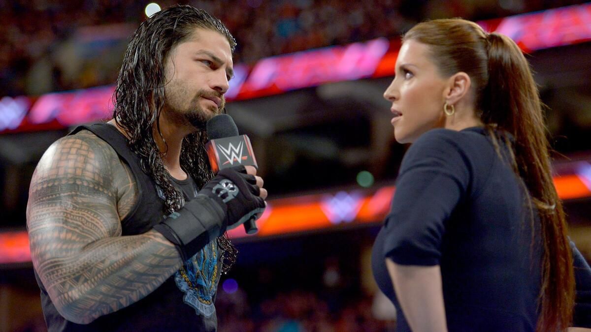 Roman Reigns and Stephanie McMahon. [Image credits: wwe.com]