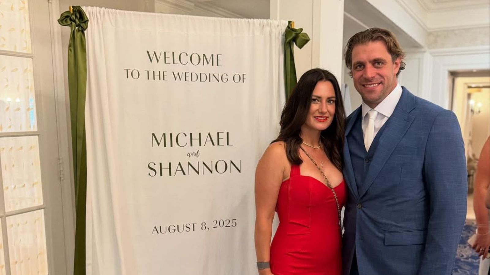 Anze Kopitar and wife Ines dress up to the nines for friends