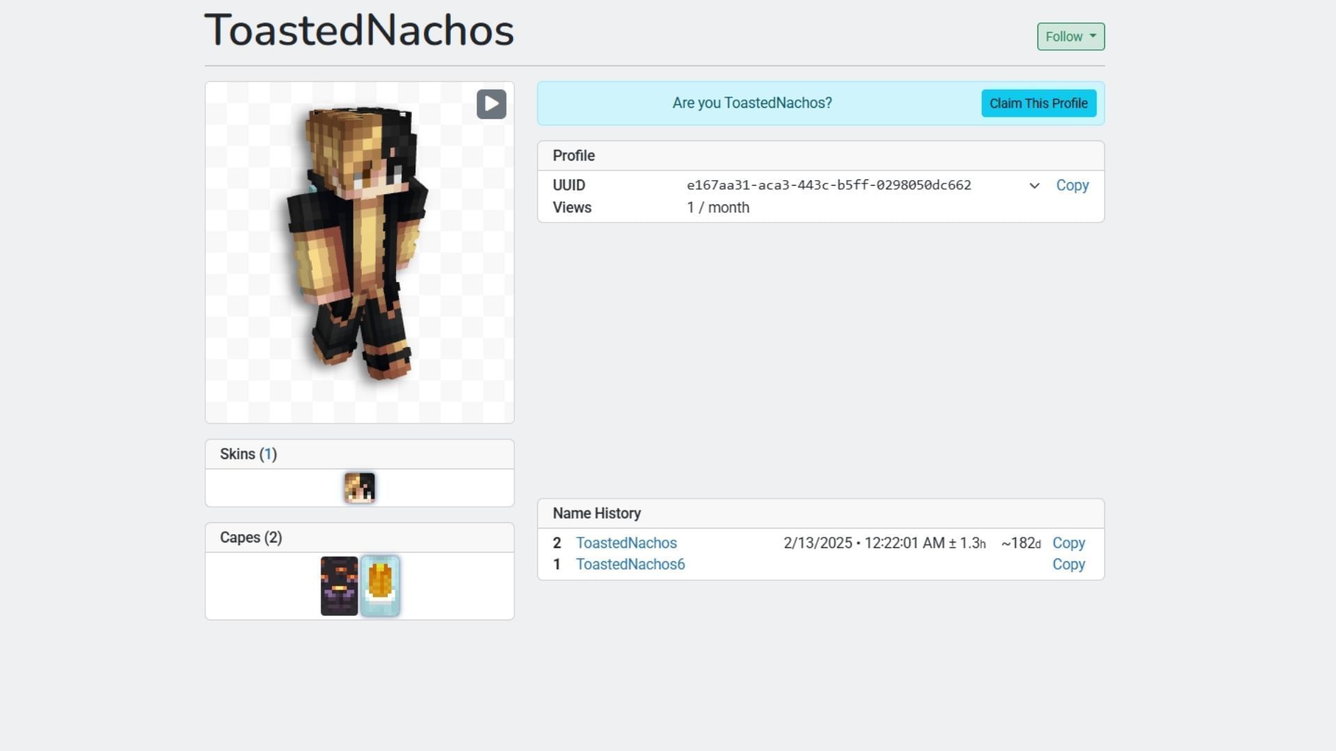 Here&#039;s how you can look up Minecraft usernames and find all the associated details (Image via namemc)