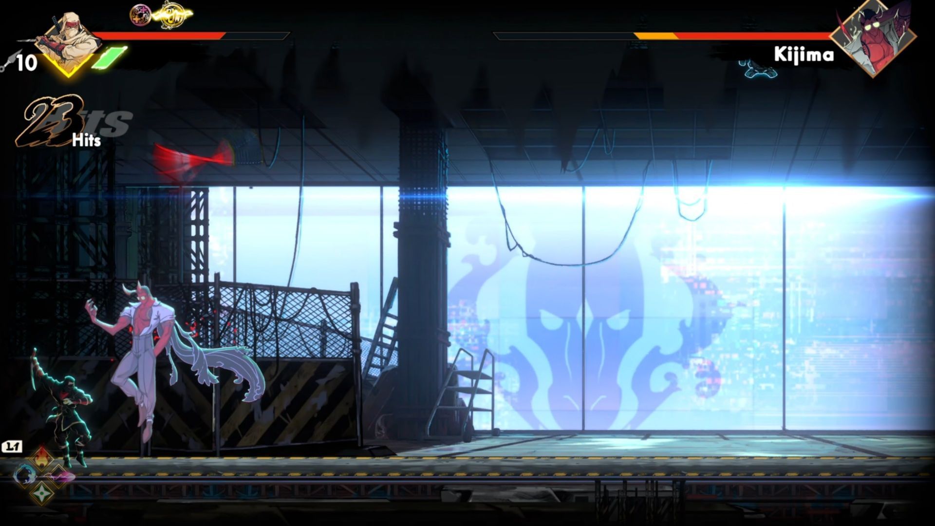 You can get tons of damage in on Kijima if you can avoid the sword with dodges and dashes (Image via SEGA)
