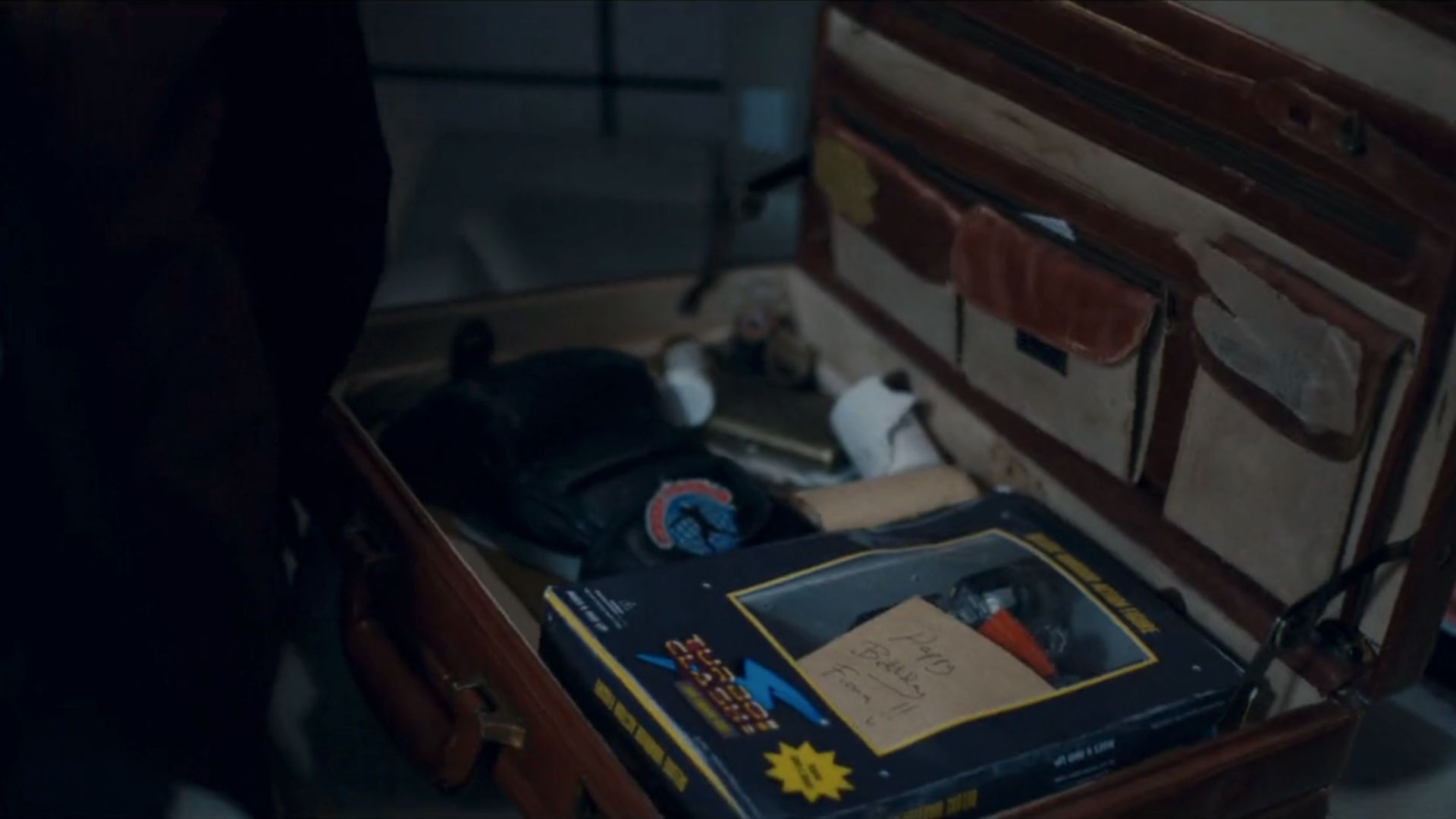 Declan&#039;s briefcase of clues (Image via Acorn TV)