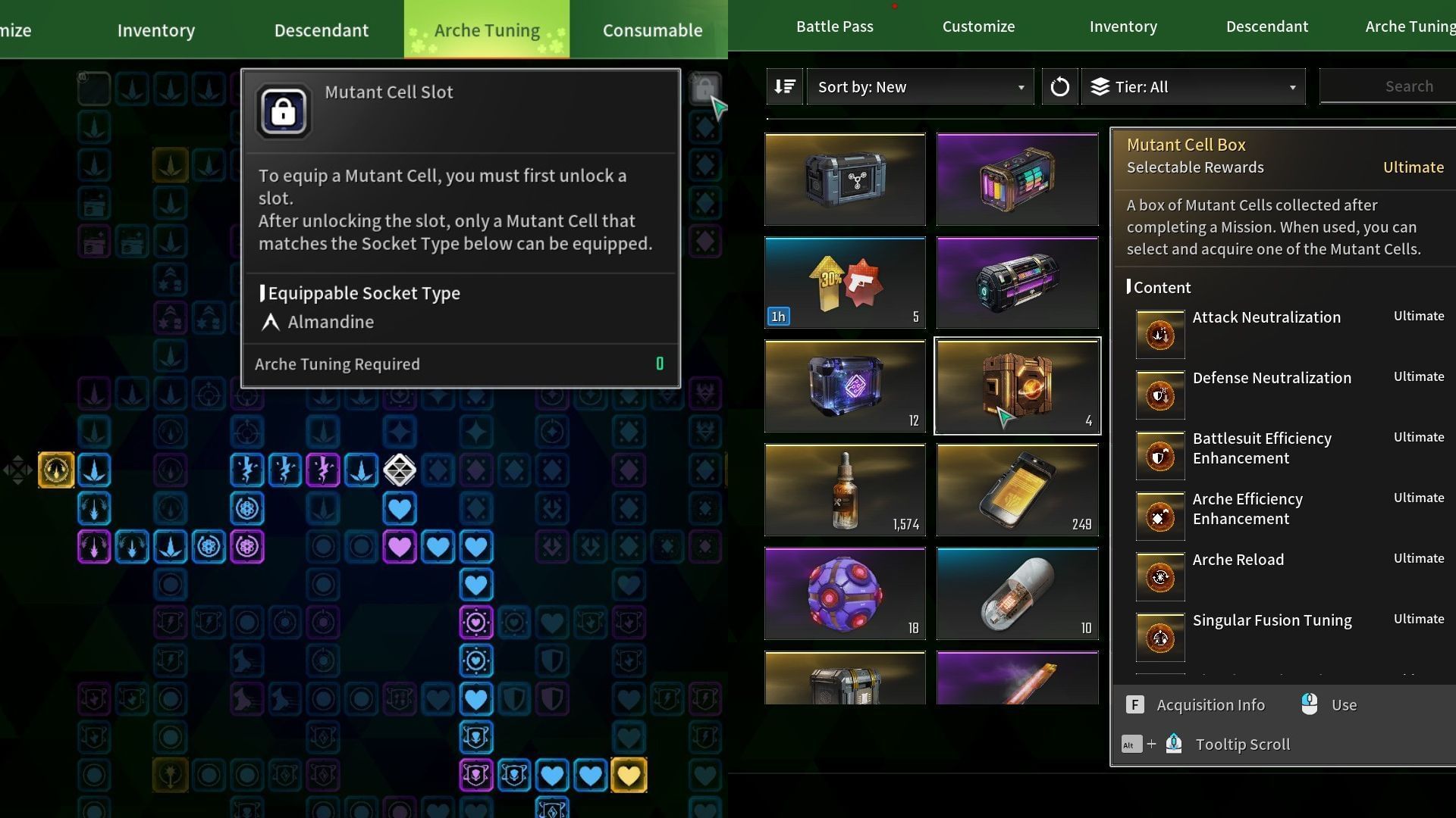 Mutal Cell Slot and Box (Image via Nexon)