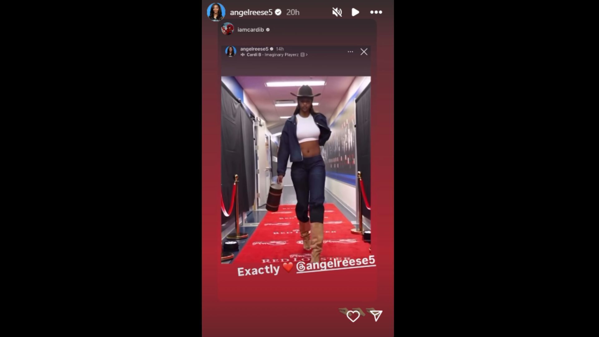 Angel Reese received support from Stefon Diggs&#039; girlfriend Cardi B (image credit: instagram/angelreese5)