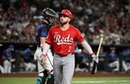 Gavin Lux in action for the Cincinnati Reds against the Arizona Diamondbacks - Source: Getty