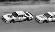 Darrell Waltrip (17) and Geoff Bodine (5) during the 1986 Daytona 500. Source: Getty