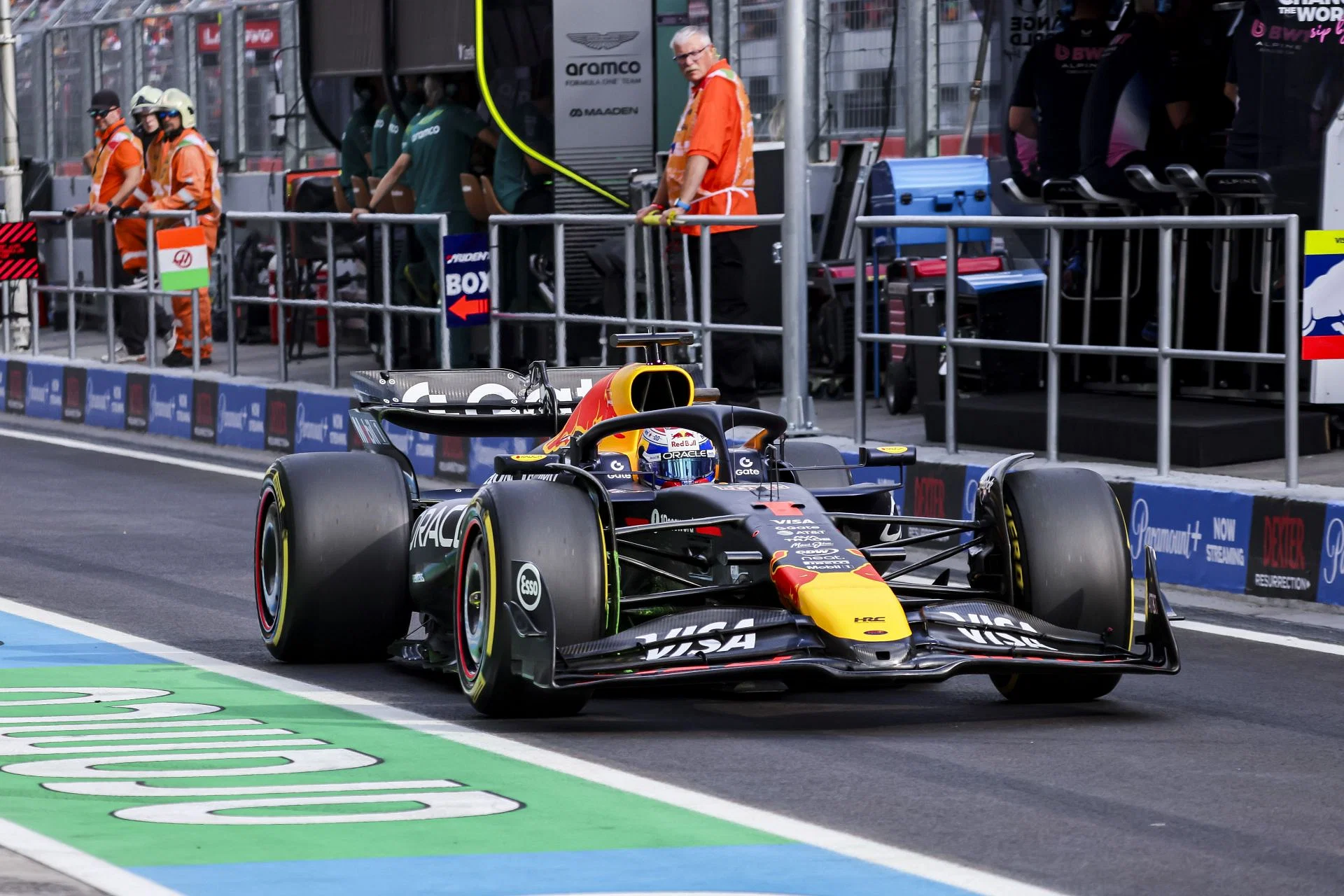 Max Verstappen of Netherlands driving the F1 race car No1, a Red RBPT for the Red Bull Racing Formula One Team - Source: Getty