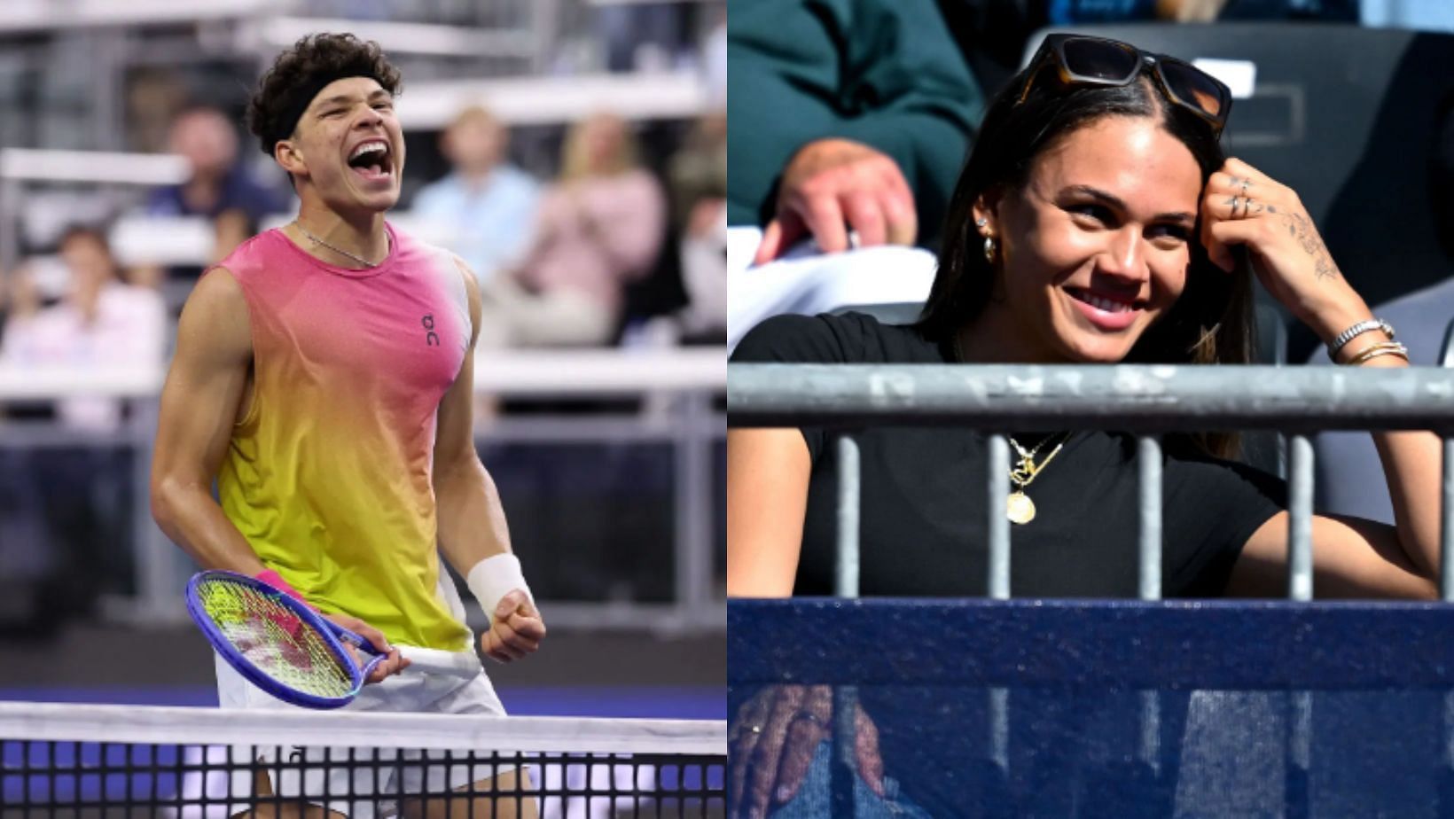 Trinity Rodman reacts to Ben Shelton
