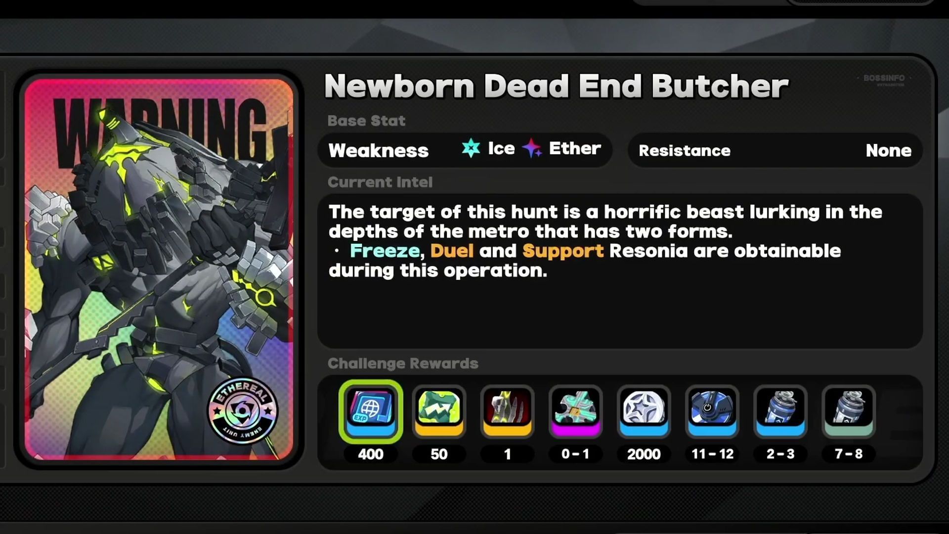 Notorious Hunt: Newborn Dead End Butcher (Image via HoYoverse)