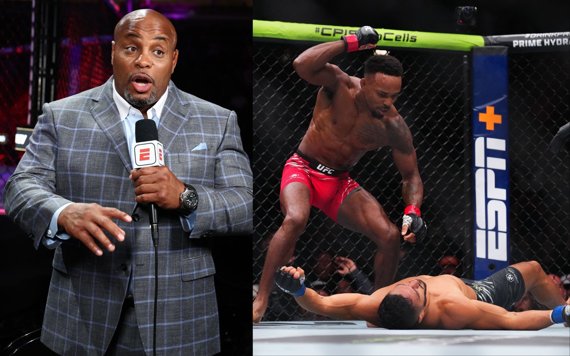 Daniel Cormier (left) talks about Aaron Pico