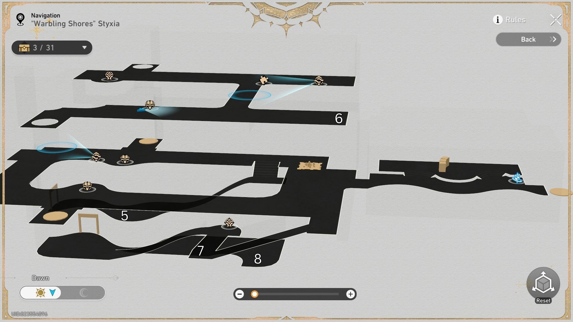 Treasure chests 5, 6, 7, and 8 locations (Image via Sportskeeda Gaming // HoYoverse)