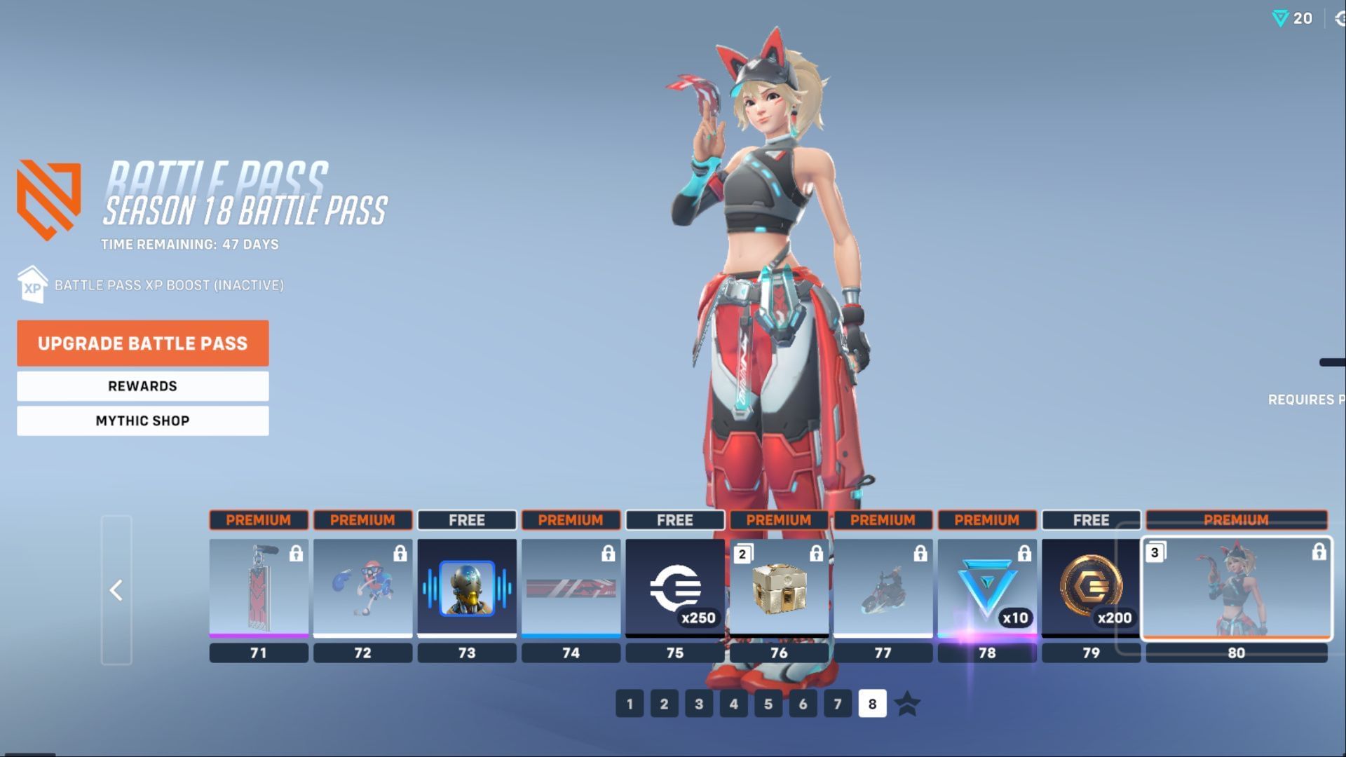 The level 80 pick this time is a new Legendary skin for Kiriko (Image via Blizzard Entertainment)