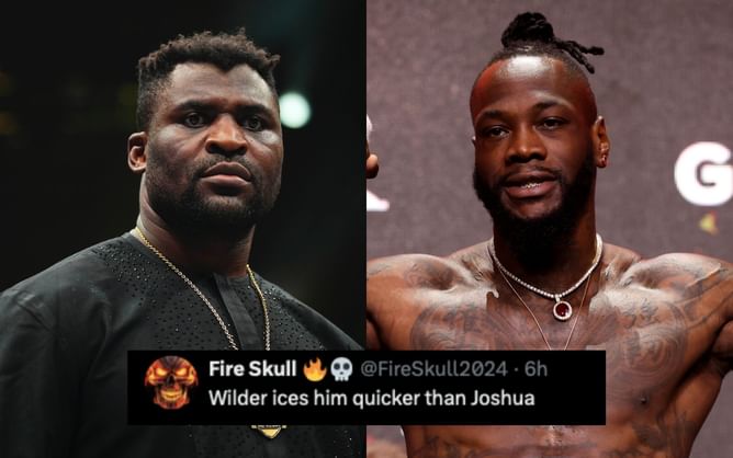 "Ices him quicker than Joshua" - Fans react as Francis Ngannou intensifies his callout to Deontay Wilder