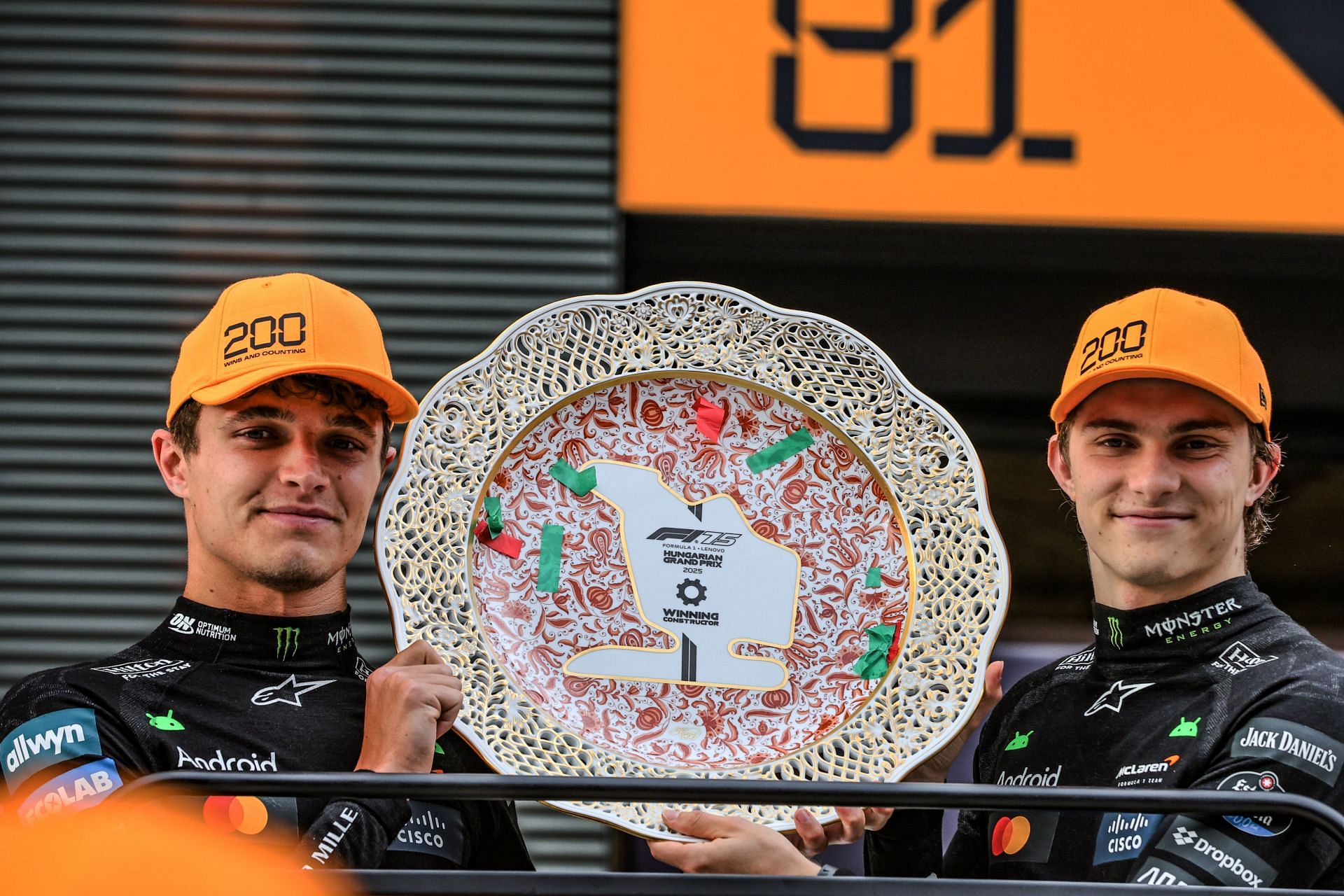 Oscar Piastri and Lando Norris of the McLaren Formula 1 Team at the Hungaroring. Source: Getty