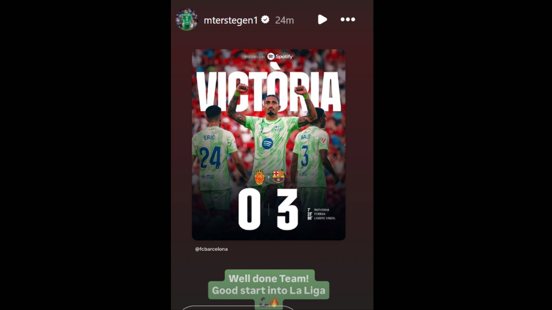 Ter Stegen&#039;s post on Instagram (Image via Instagram/@mterstegen1)