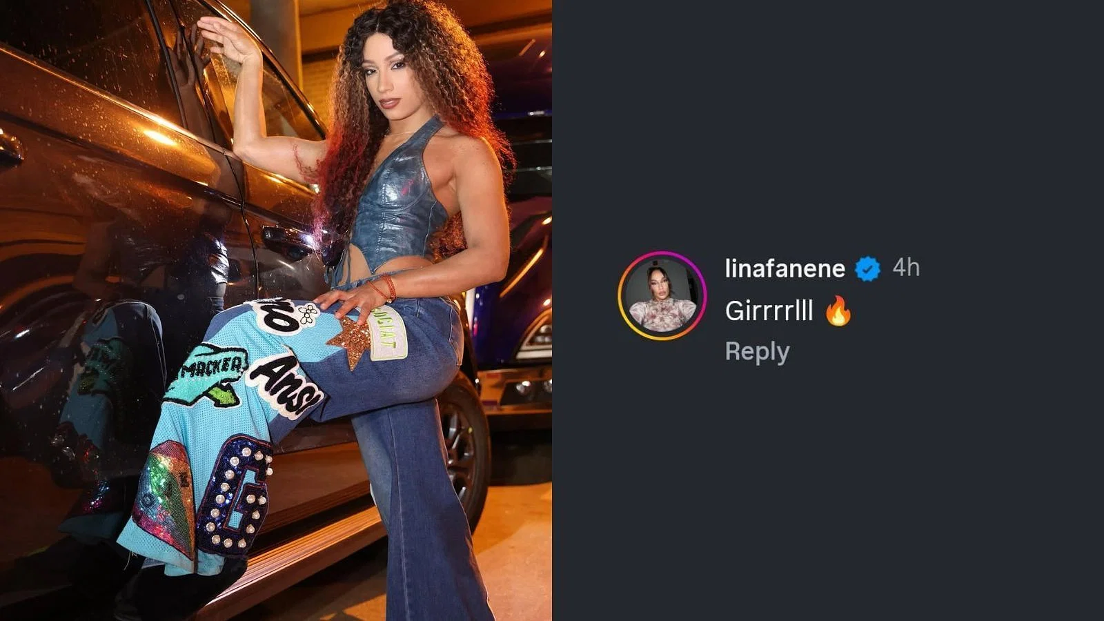 Nia Jax&#039;s comment on Mone&#039;s post [Image Credit: Mercedes&#039; Instagram handle]
