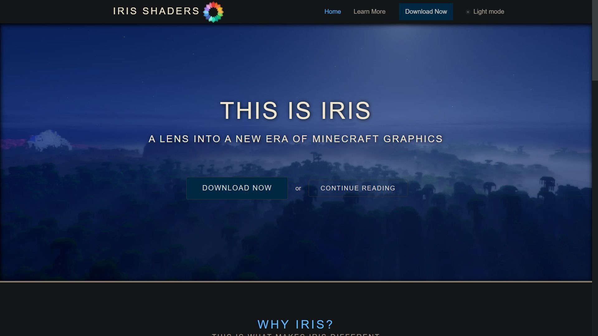 Download and install the Iris Shaders and Sodium mod to use shaders (Image via Iris Shaders)