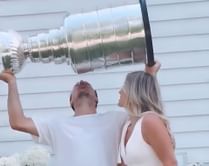 [Must See] Brad Marchand's wife Katrina pens 5-word reaction to Panthers star kissing Stanley Cup before her