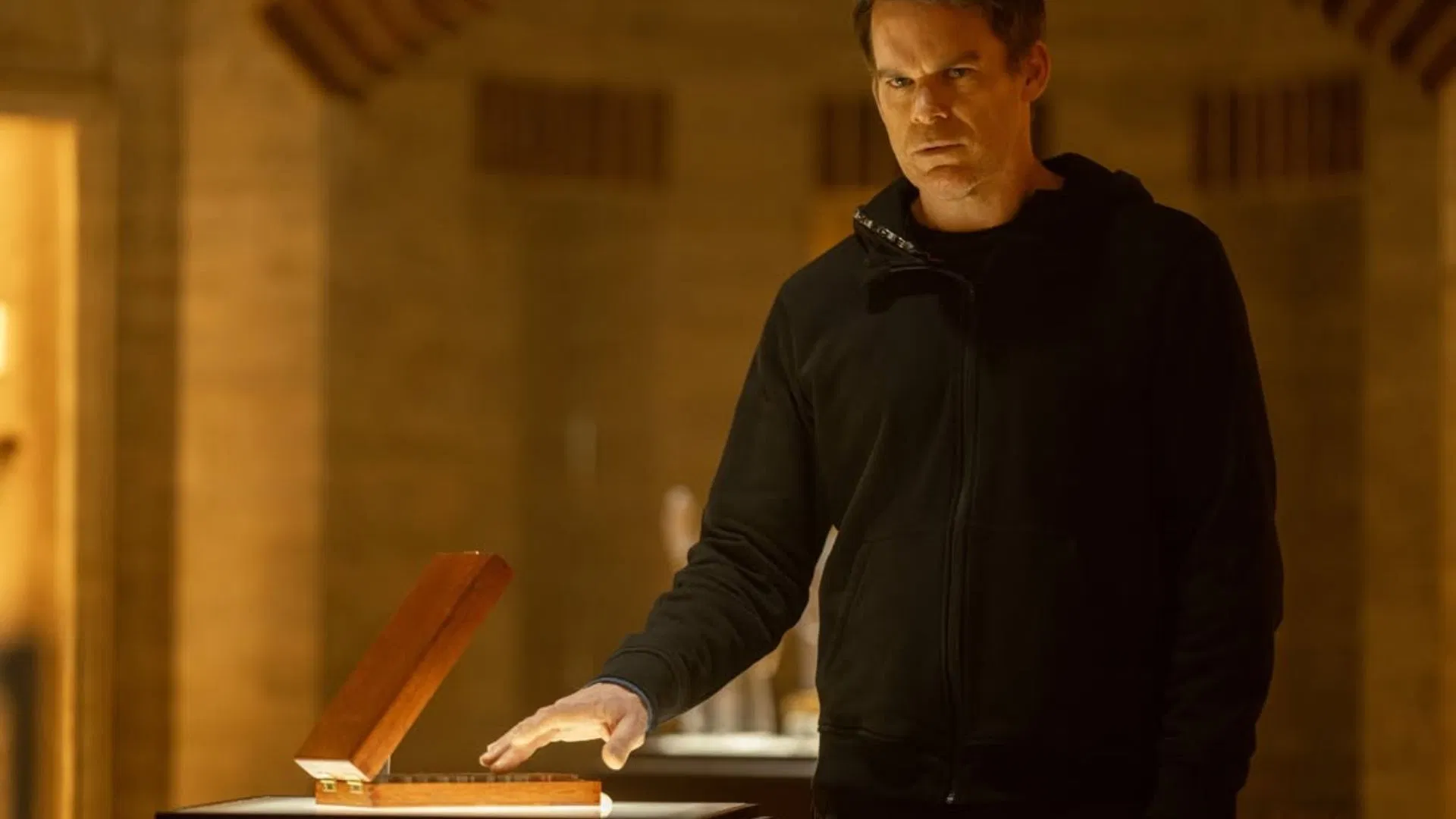 Dexter Morgan seen with his blood slides in Dexter: Resurrection season 1 (Image via Instagram/@sho_dexter)