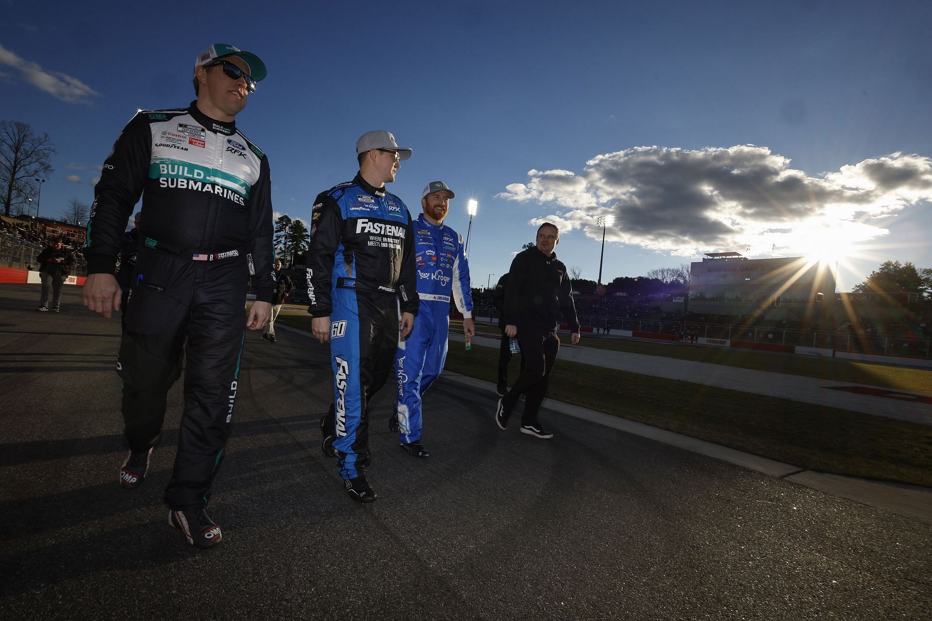 (L-R) RFK Racing&#039;s Brad Keselowski, Ryan Preece, and Chris Buescher at Bowman Gray. Source: Getty