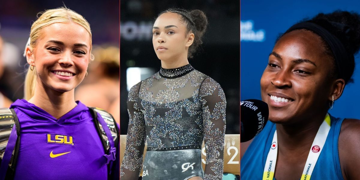 L to R: Olivia Dunne, Coco Gauff and Hezly Rivera. (Images by Getty)