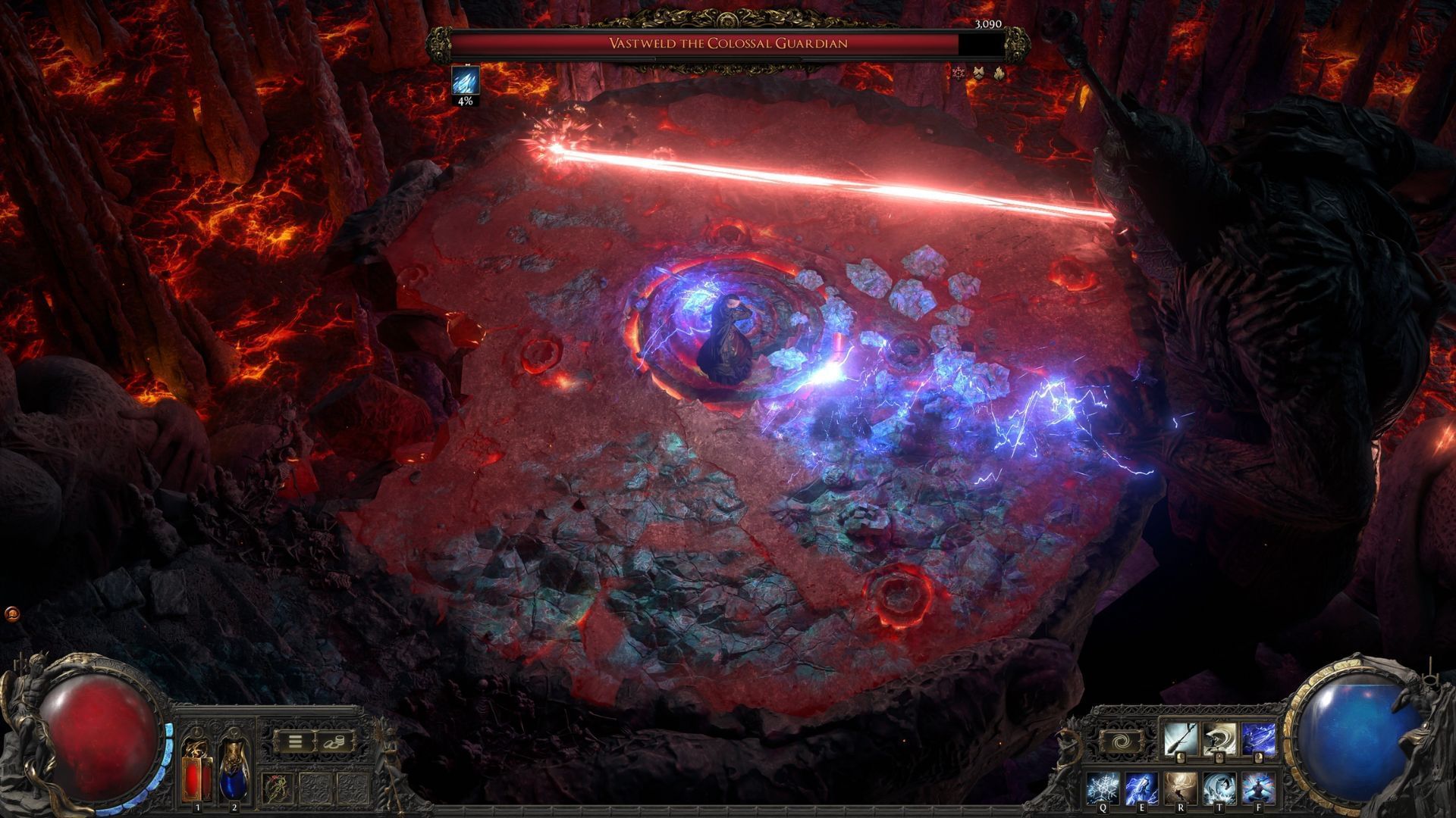 Colossal Guardian boss fight (Image via Grinding Gear Games)