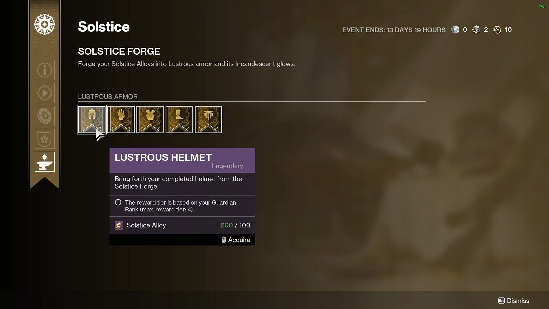 Armor focusing within Solstice Forge of Destiny 2 (Image via Bungie)