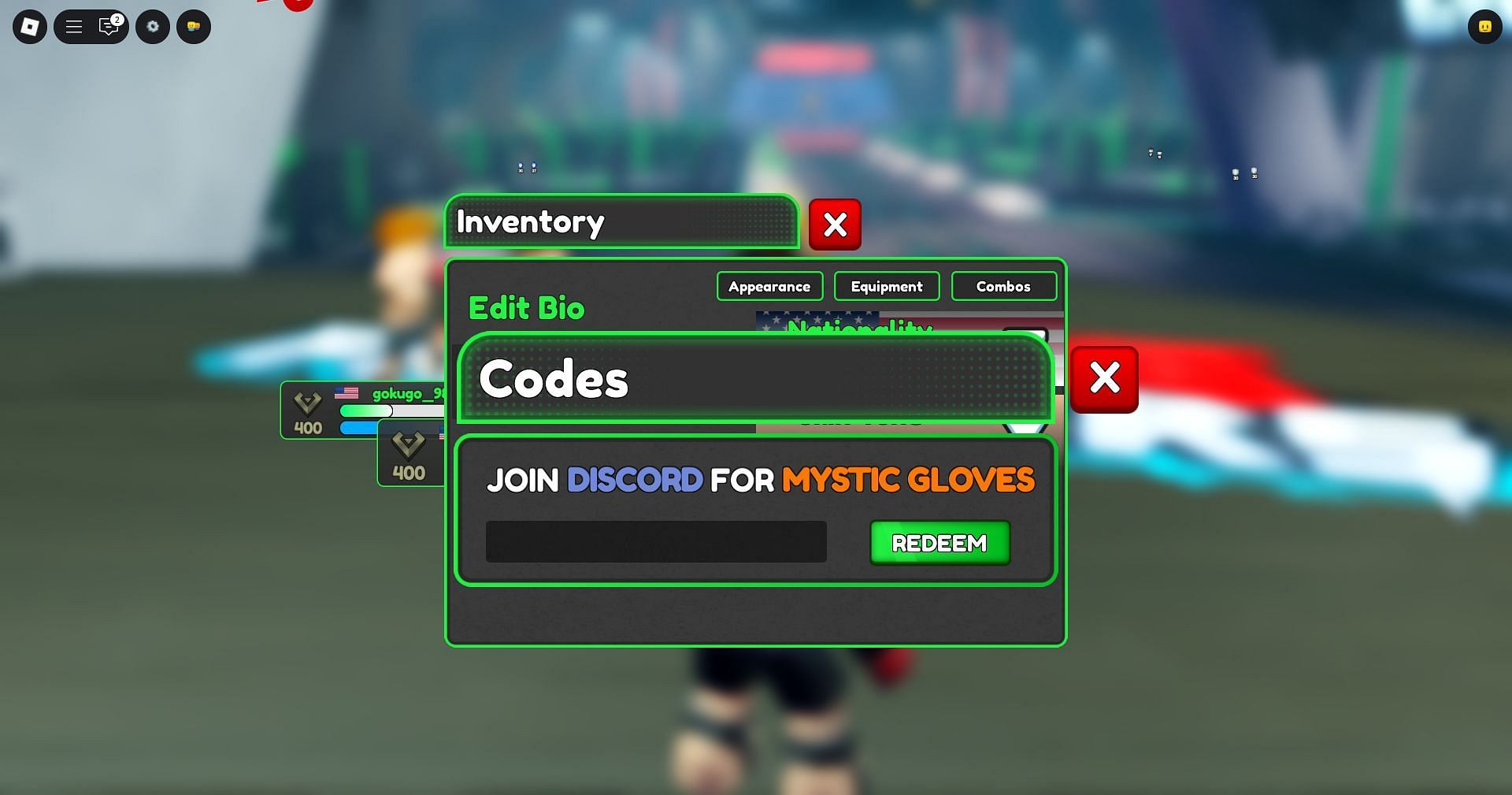Redeem the code here (Image via Roblox)