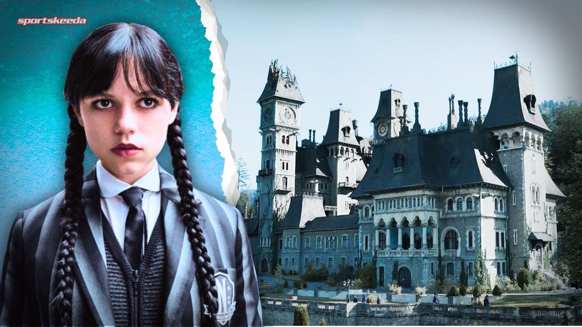 Where was Wednesday season 2 filmed? (Custom Image by Sportskeeda/Image via Netflix)