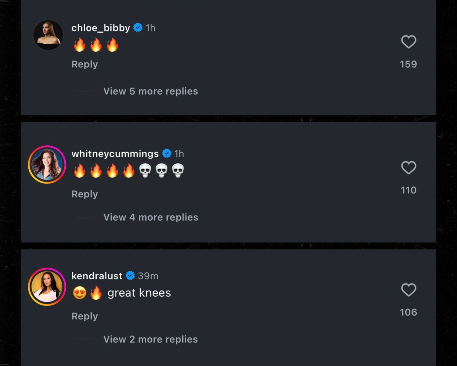 Comments of Chloe Bibby and others on Sophie Cunningham&#039;s Instagram post (Credits: IG/@sophie_cham)