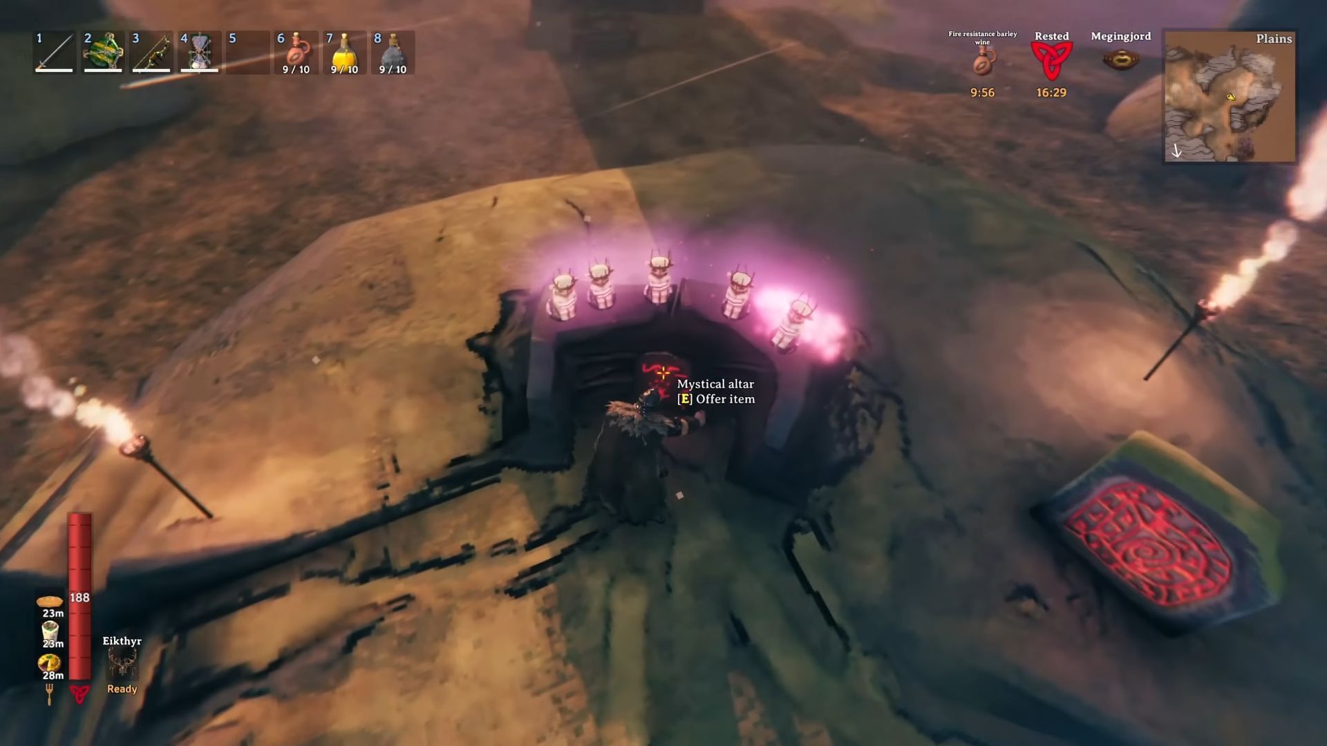 Use Fuling Totems to summon Yagluth (Image via Coffee Stain Publishing | YouTube/GlensGames)