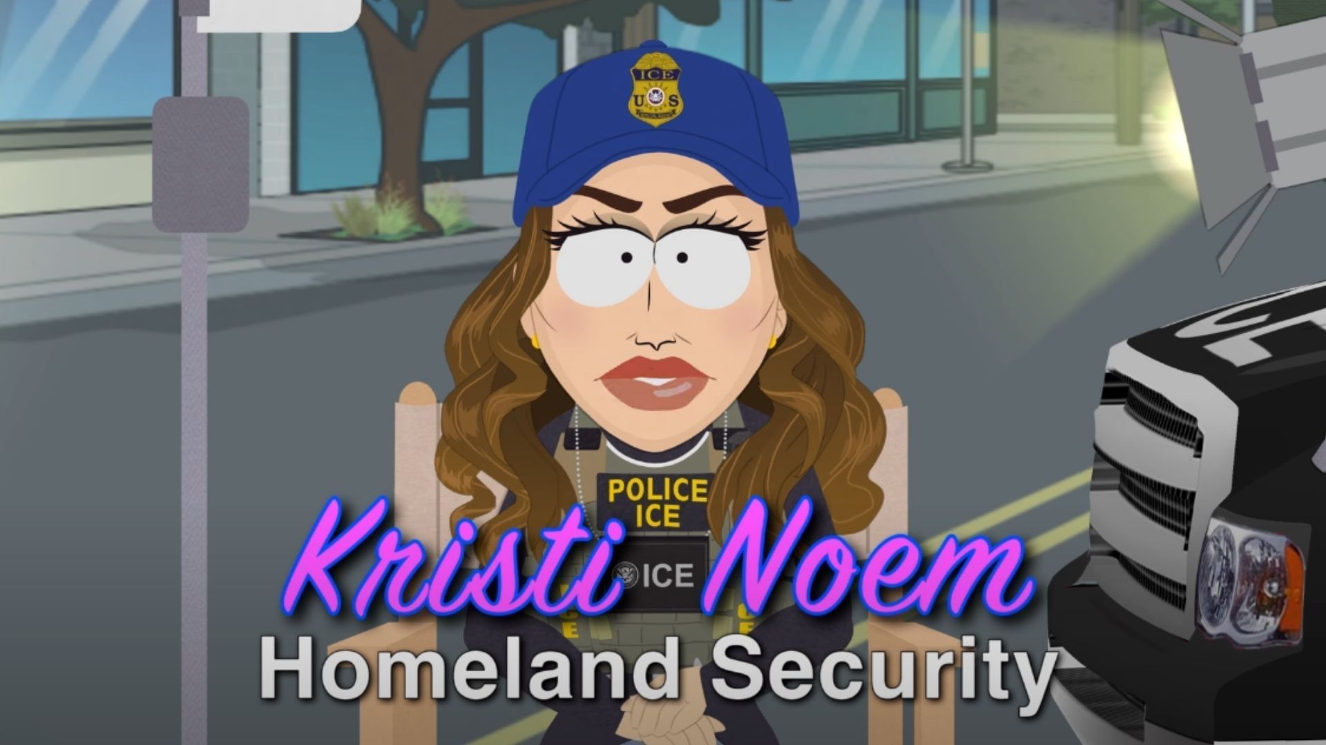 Kristi Noem&#039;s portrayal in South Park season 27 (Image via YouTube/South Park Studios)