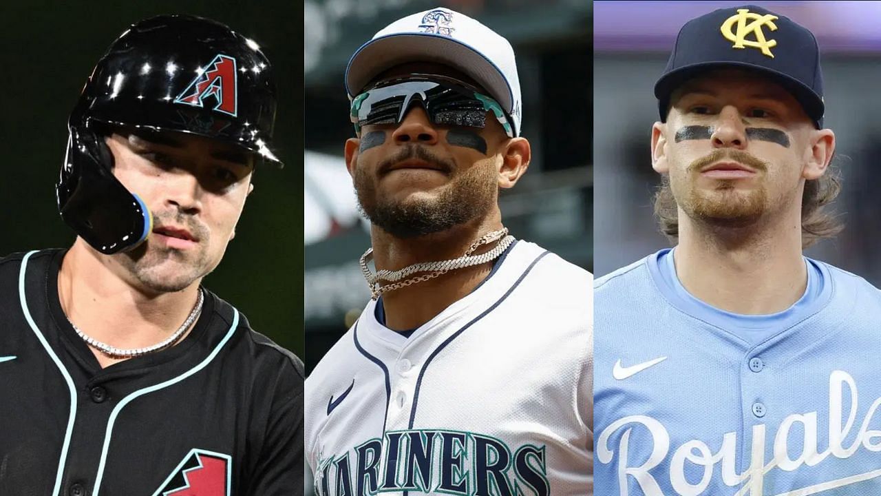 (Left to Right) Corbin Carroll, Julio Rodriguez, Bobby Witt Jr. (Images from - Getty)