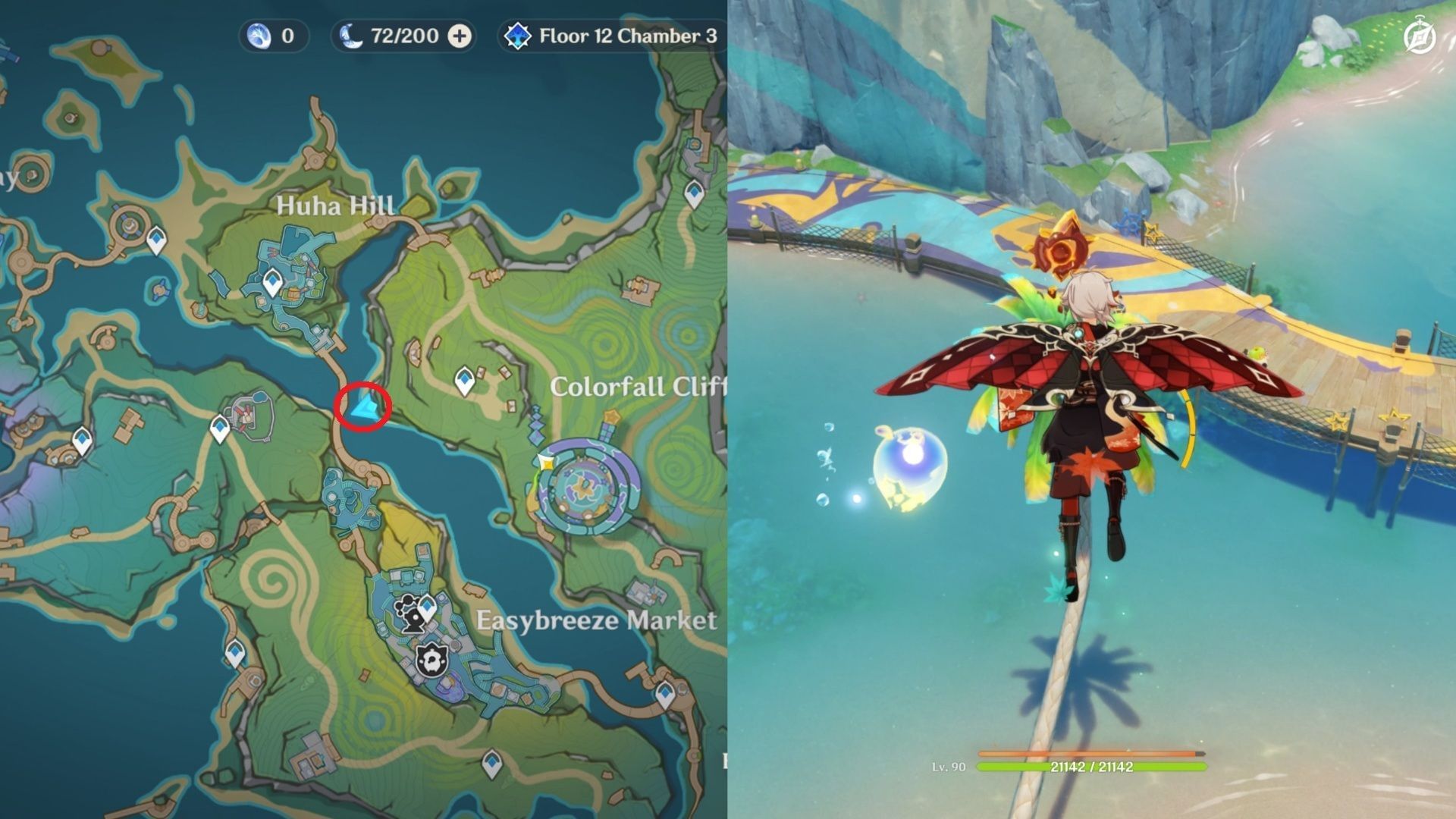 On a tree west of Colorfall Cliffs (Image via HoYoverse)